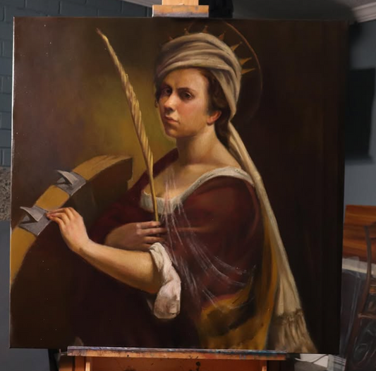 Self-Portrait as Saint Catherine of Alexandria Master Study Original Painting