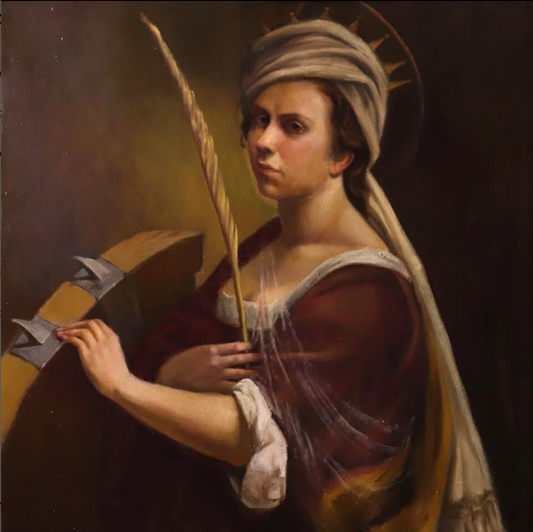 Self-Portrait as Saint Catherine of Alexandria Master Study Original Painting